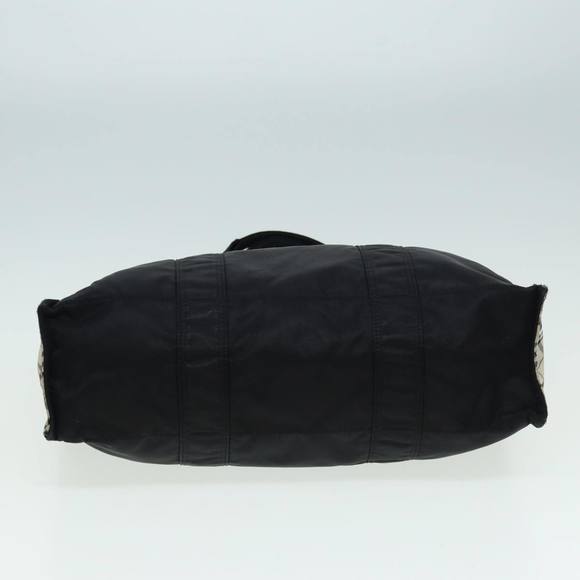 BURBERRY Nova Check Blue Label Hand Bag Nylon Black Beige Auth hk1390 - Picture 5 of 16